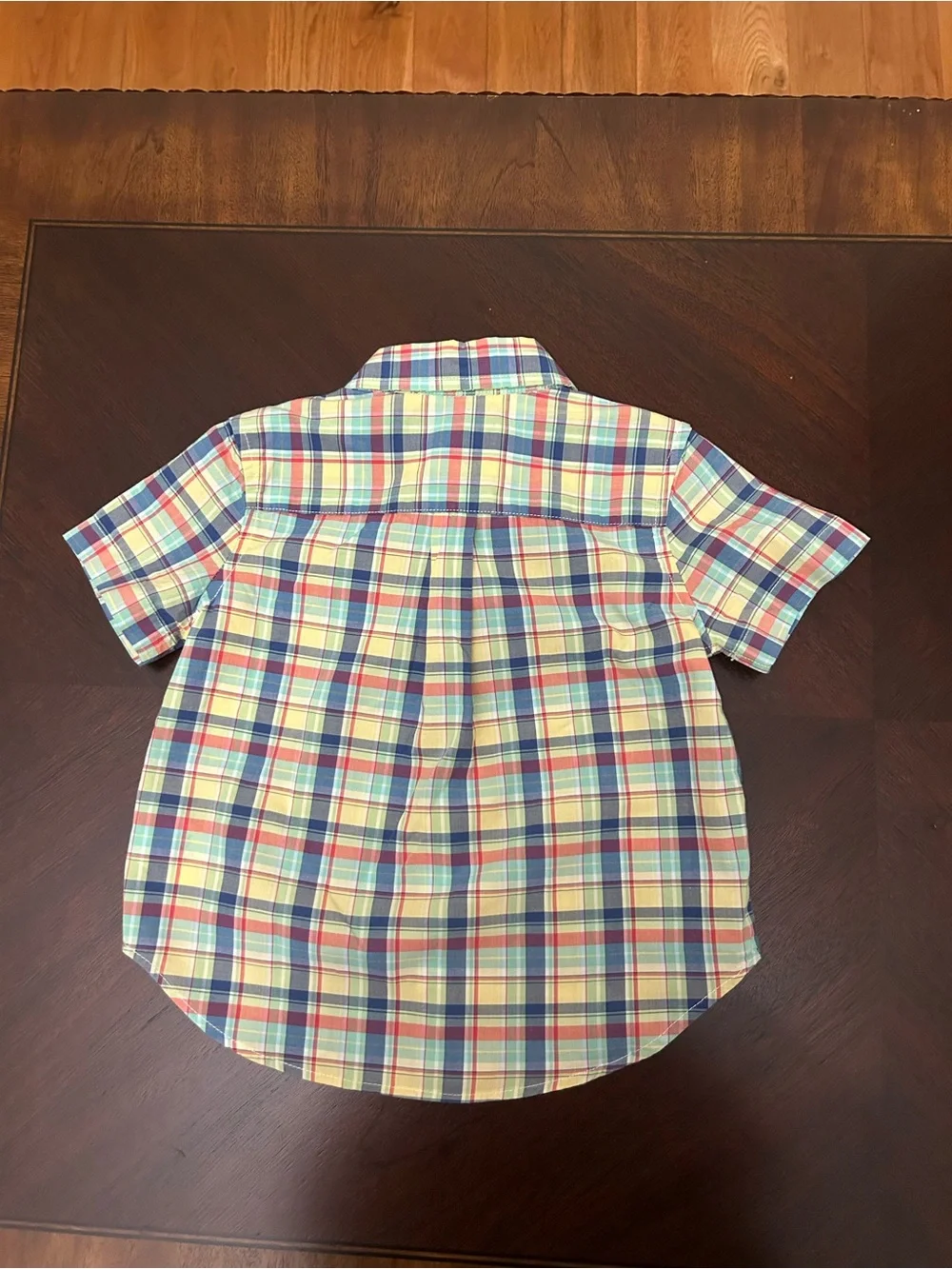 Ralph Lauren Baby Boys 24M Madras Plaid Button Down Shirt Pony Short Sleeve